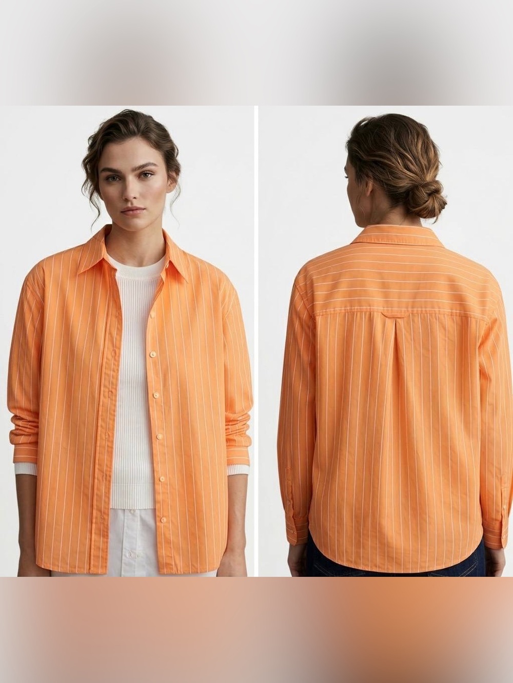 Gregn Factory Sport Orange Striped Button-Up Shirt